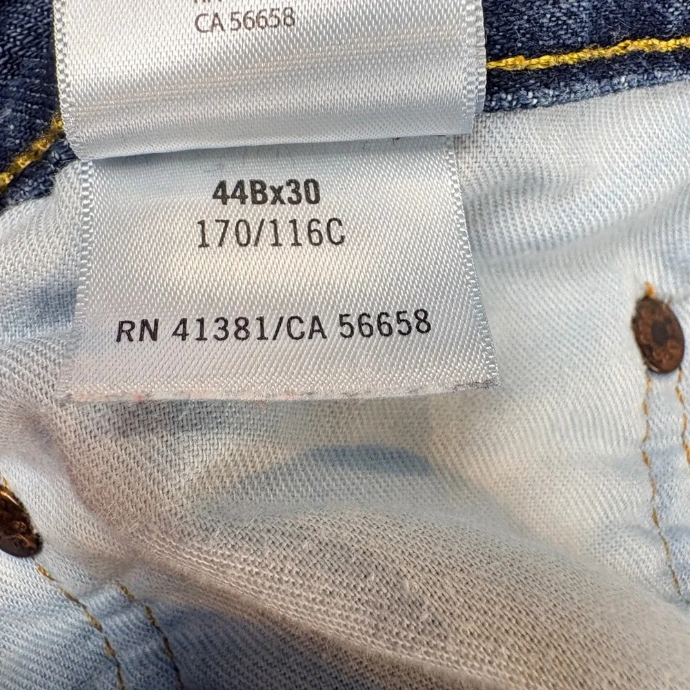 Polo Ralph Lauren Mens Hampton Relaxed Straigh Distressed Blue Jeans 44x30